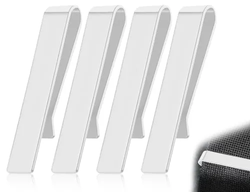 KAPSING 4 Piezas Alfileres de Corbata para Hombre, Alfileres de Corbata de Acero Inoxidable, Alfileres de Corbata de Estilo Empresarial, para Bodas, Reuniones, Negocios (Plata)