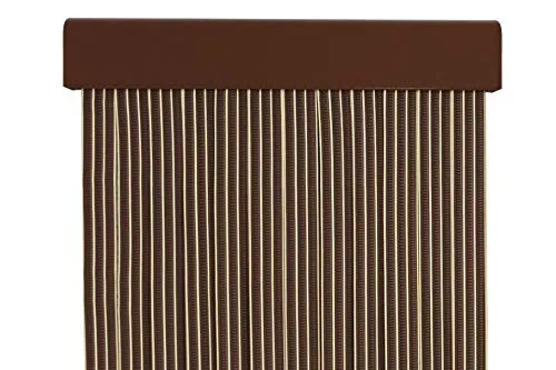 MERCURY TEXTIL Cortina para puerta tiras pvc 210x90cm，Cortina para puerta exterior perfil marron (Marron+Filo Vainilla P18)