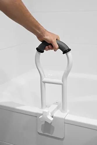 KMINA Asa Bañera para Mayores Acolchada, Asidero Adultos, Borde Liso, Gris