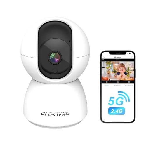 CiKiKWXO 2K (3MP) Camara Vigilancia WiFi Interior 2.4/5GHz Cámaras de Vigilancia con PTZ, Detección de Movimiento, Visión Nocturna, Audio Bidireccional, Alexa