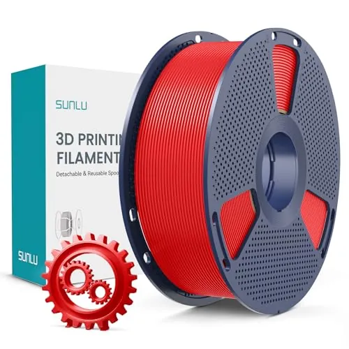SUNLU PLA+ Filament 1.75mm, Mayor Durabilidad y alta Resistencia, Filamento PLA Plus para impresoras 3D FDM, bobina de 1KG, pla+ Rojo