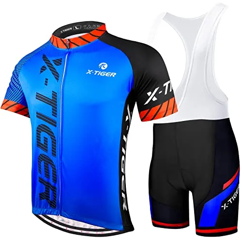 X-TIGER Conjunto Ciclismo Hombre Maillot Culotte Pantalones Cortos Culotes