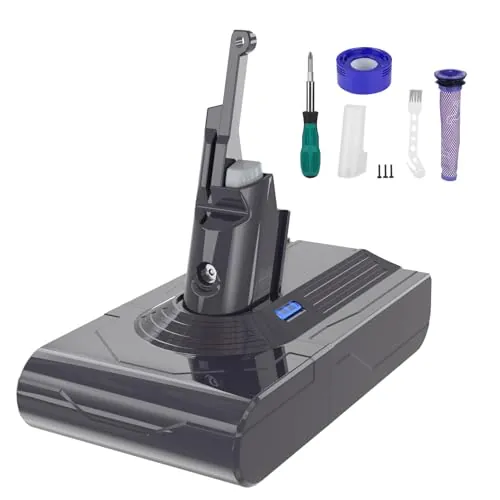 REACELL V8 Batería 6000mAh para Dyson V8 Aspiradora Li-Ion con 2 Filtros