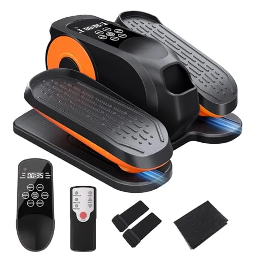 Morelax Mini Elíptica Eléctrica de Fitness para Casa Pedaleador Electrico Bajo Escritorio, Elíptica Motorizada, Silencioso y Portátil, Control Remoto,Pantalla,Almohadilla Antideslizante,12 Velocidades