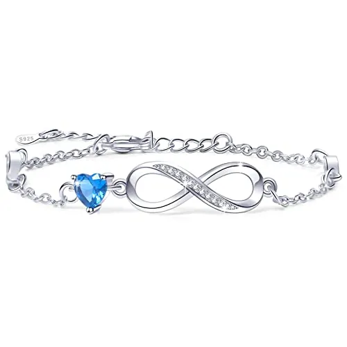 Tusuzik Regalo Dia De La Madre Regalos Mama, Pulsera para las Mujeres de Plata Esterlina 925 Infinity Pulseras Joyería Regalos para Mujeres Esposa