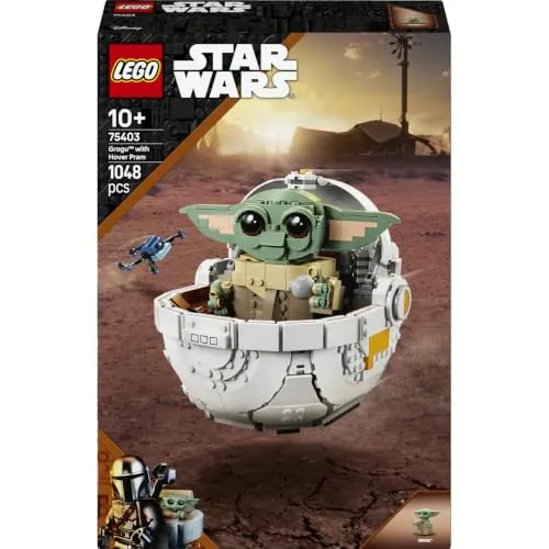 LEGO Star Wars Grogu con Aerocuna 75403 | Juguetes para niños de 10+ años, aerocuna, figura articulada de juguete y minifigura, regalo de cumpleaños, 1048 piezas