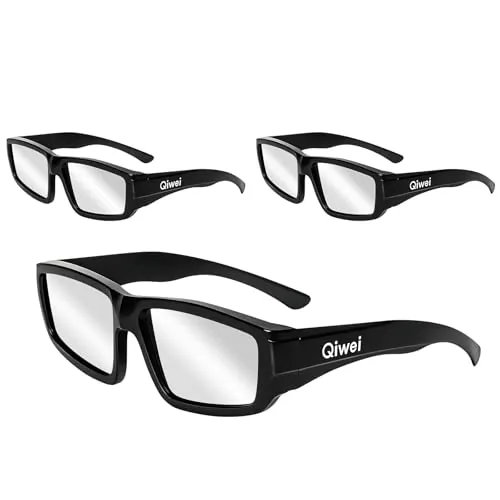 QIWEI Gafas Eclipse Solar Homologadas ISO 12312-2 Montura Plástico Pack 3