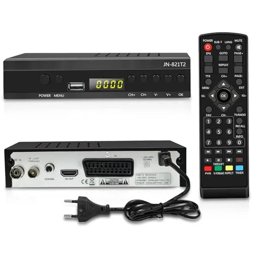 Decodificador TDT HD 2024,Sintonizador TDT HD,Receptor TDT HD,Decodificador DVB-T2,HD 1080P H265 HEVC Principal 10 bit,Soporta ETHERNET/USB WiFi/Proyector/Dolby/PVR/Funciones Multimedia