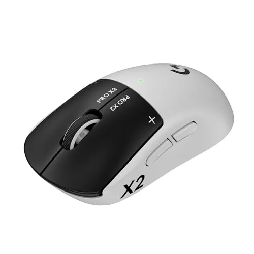 Logitech G PRO X2 SUPERSTRIKE LIGHTSPEED, ratón inalámbrico para gaming, rendimiento ultrarrápido, ultraligero (61 g), tecnología háptica con clic personalizable, carga USB-C, PC/Mac/portátil - Blanco