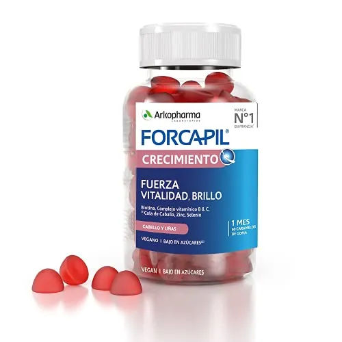 ARKOPHARMA Forcapil Crecimiento Pelo, 60 Gominolas Biotina Frutos Rojos