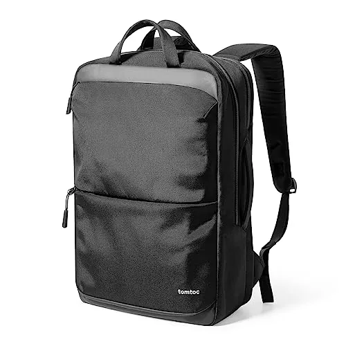 tomtoc Mochila Compacta para Portátil de 15,6-17,3 Pulgadas, Mochila de Uso Diario de 24L, Mochila Profesional, Bolsa de Trabajo con Pasacables para Negocios, Viajes al Trabajo