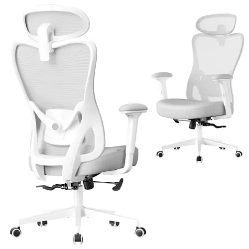 SONGMICS Silla de Oficina Ergonómica, Altura Ajustable, Carga de 150 kg