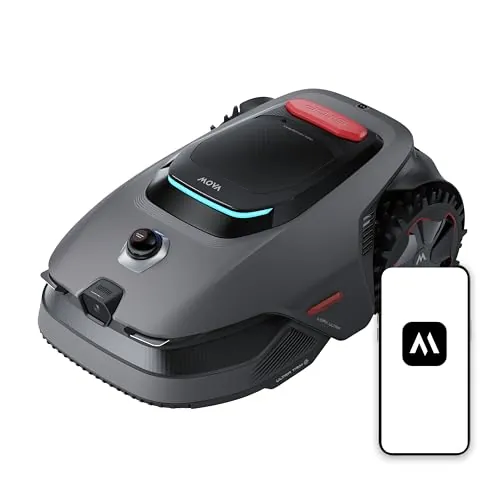 MOVA LiDAX Ultra 1200 Robot cortacésped, sin RTK, mapeo automático con LiDAR 3D de 360°y visión con IA, Corta a Menos de 5 cm de los Bordes, en terrenos complejos, rutas eficientes en Forma de U