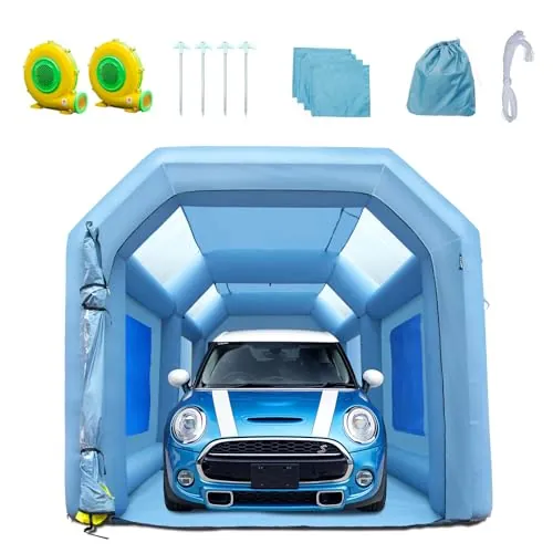 VEVOR Cabina de Pintura Inflable 6 x 3 x 2,5 m Carpa Hinchable de Pintura de Coches en Oxford 210D con Sistema de Filtración 2 Sopladores 480W + 750W Estación de Trabajo de Pintura Taller de Garaje