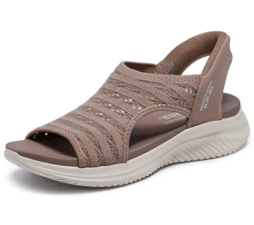 Skechers Ultra Flex 3.0-Sun Warmth Hands Free Slip-ins, Sandalia Mujer, Moca, 37 EU