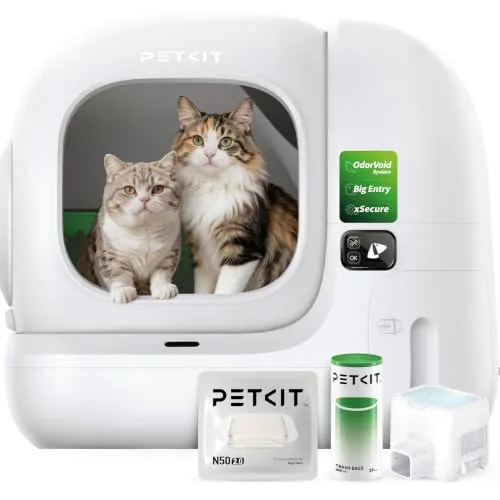 PETKIT PUROBOT MAX 3 Arenero Gatos Autolimpiable, Entrada Mayor, Eliminación Múltiple de Olores, Arenero Autolimpiable para Gatos, Anti-Fugas, xSecure/Control de APP/76L, para Varios Gatos