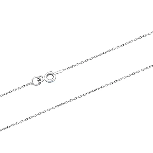 MYSTIC JEWELS By Dalia - Cadena de Plata de Ley 925 Rodiada Forzada Diamantada de 1mm, para mujer, disponible en 40,45,50,55,60 cm (40.0 cm)