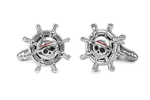 Gemelolandia | Gemelos para Camisa Timon Pirata con Sombrero de Paja Anime | Gemelos para Bodas y en Eventos formales | Da un toque Elegante | Complementos de Moda Para Hombres…