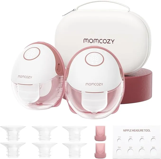 Momcozy Sacaleches Electricos M6, Extractor de Leche Manos Libres Mobile Style Portátil, Ritmo Ideal Para Más Leche, Brida DoubleFit Más Ajustado & Discreto con 3 Modos & 9 Niveles - 24 mm