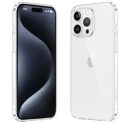 caslord Funda Transparente Ultra Delgado para iPhone 15 Pro