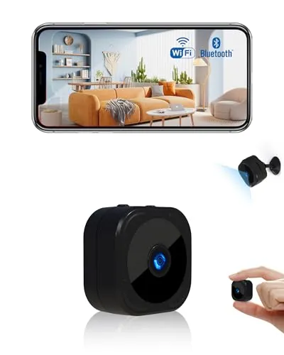 Camara Espia,1080P Bluetooth Mini WiFi (2.4GHz) Cámara para Ver En El Movil
