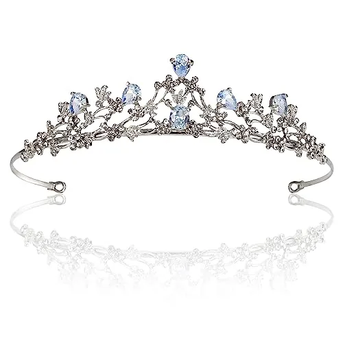 Tiara de Boda Novia, Corona de Tiara de Cristal para Damas, Corona de Princesa Tiara Nupcial, Tiaras de Cumpleaños Boda de Plata, Corona Tiara Reina para Boda, Fiesta de Baile, Concurso de Belleza