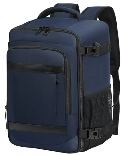 KLOSTAIN Mochila Viaje Cabina Avion 45x36X20 para Easyjet 30L Mochila Cabina Equipaje de Mano Bolso Mochilas Hombre para Portatil de 14 Pulgadas Mochila de Viaje Escuela Trabajo Azul Oscuro