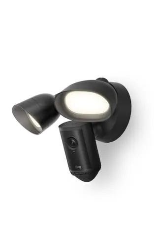 Ring Floodlight Camera 4K Pro, Cámara con focos (última generación), Cámara de seguridad exterior, Retinal 4K, Zoom 10x, focos de 2000 lúmenes, Prueba gratuita de 30 días del plan de suscripción Ring