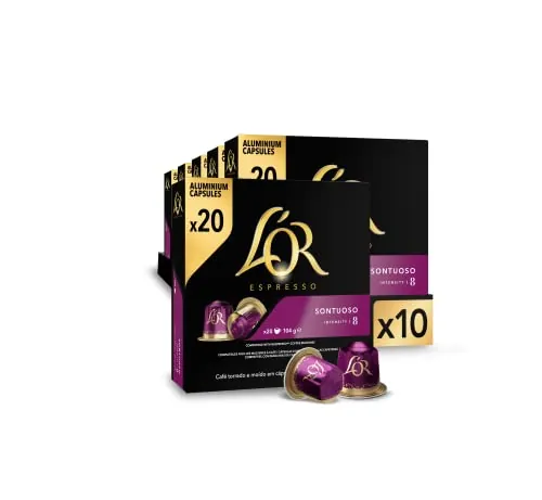 L'OR Espresso Cápsulas de Café Onyx | Intensidad 12 | 200 Cápsulas Compatibles Nespresso (R)