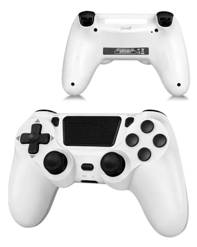 Mando Inalámbrico PS4, Controlador 6 Ejes con Turbo, Panel Táctil, Blanco