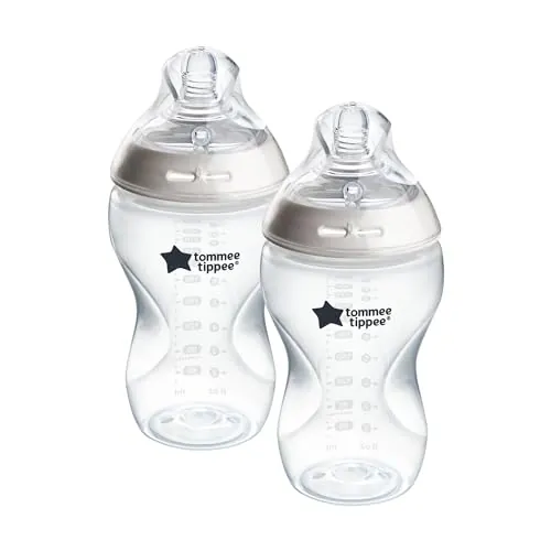 Tommee Tippee Biberones, biberón anticólicos Natural Start, 340ml, pack de 2 con tetina anatómica para un agarre natural, válvula anticólicos
