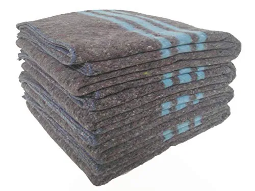 Mantas gruesas para Mudanzas o transporte de muebles, medida 140x200 Fabricadas en España. Para almacenar muebles o articulos personales en guardamuebles o trasteros. Pack 4 mantas, color azul