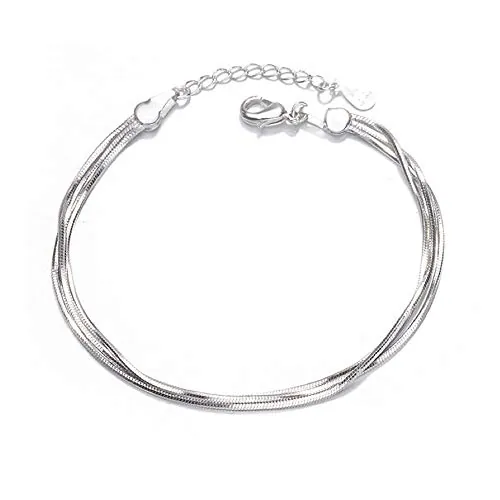 Kim Johanson Tobillera de acero inoxidable para mujer, varios modelos, en plata, con bolas, monedas y circonitas, pulsera para el pie inoxidable y resistente al agua, joya bohemia para mujer