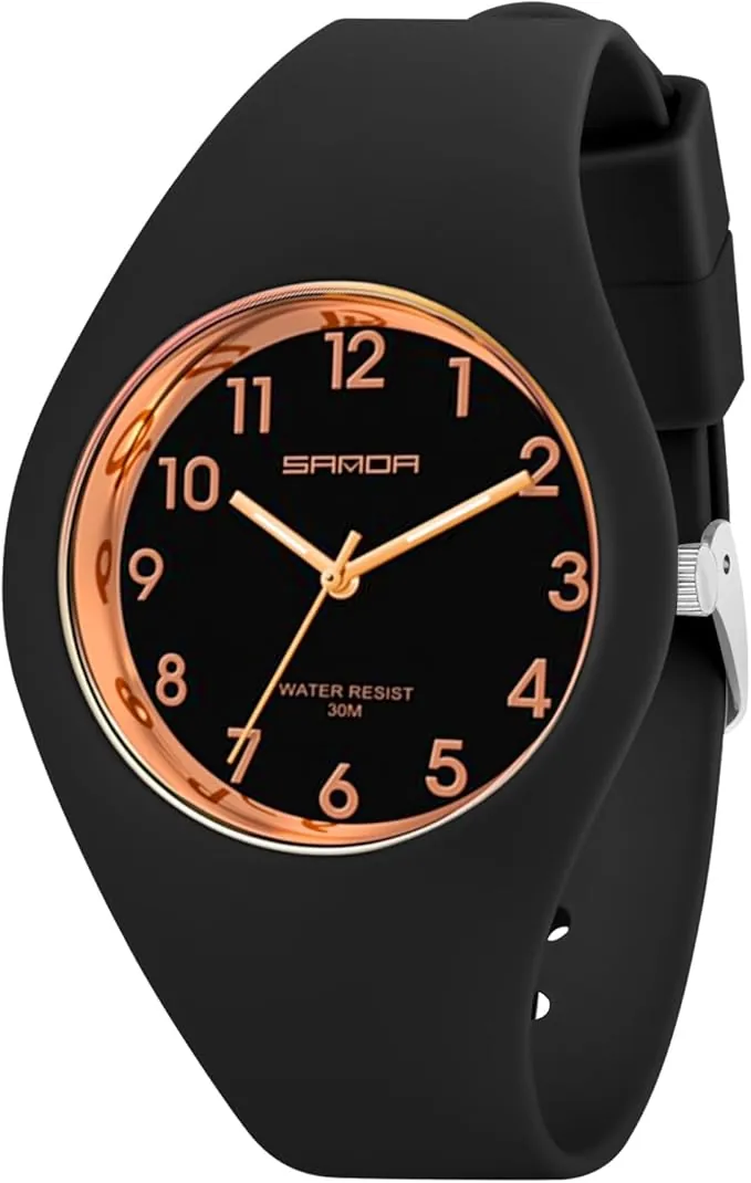 Relojes para Mujer, Relojes de Pulsera de Cuarzo analógico para Mujer con Suave Correa de Silicona Esfera Grande Resistente al Agua Fácil de Leer Regalo para Mujeres y Niñas