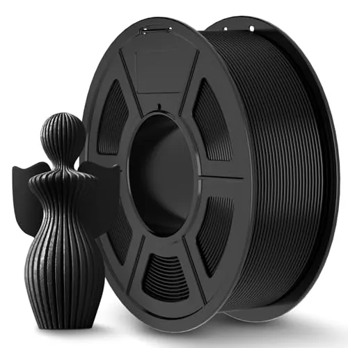JAYO PLA+ Filamento 1.75 mm para Impresora 3D – Filamento PLA Reforzado, Alta Tenacidad (no se rompe fácilmente), 1.1 kg (2.42 lbs) / ~360 Metros, Precisión ±0.02 mm, Bobinado Ordenado, Color Negro