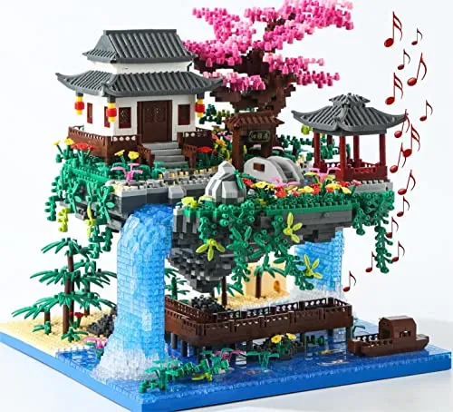 Yushinv Juego de construcción de árbol de Cerezo en Flor con Caja de Regalo, música Original (Tipo: sinfonía), Juego de construcción Ligero para casa de bonsái japonés Sakura (3320 Piezas)