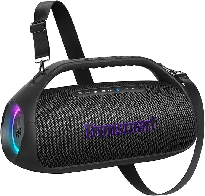 Tronsmart Bang 2 Altavoz Bluetooth Potente 90W, 26H Batería, Altavoz Grande Autoamplificado HiFi Portátil, IPX6, EQ, Speaker Parlante con Bocina y Luces RGB, para IR de Camping, a la Playa o al Campo