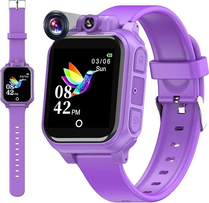 Diswoe Reloj Inteligente Niño Niña, Reloj Niños con Cámara Giratoria de 90 Grados,Música, Juegos, Podómetro, Despertador Yotras Funciones, Juguetes y Regalos para Niños y Niñas de 3 a 12 Años