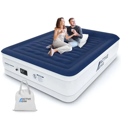 Active Era Colchon Hinchable Matrimonio Premium 203 x 152 x 36.5 cm, colchón autohinchable con Bomba eléctrica incorporada y Almohada integrada - Cama Hinchable Invitados en 3 Minutos