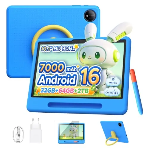 Easerush P10 Kid Tablet con Lapiz, Funda de Silicona, Azul