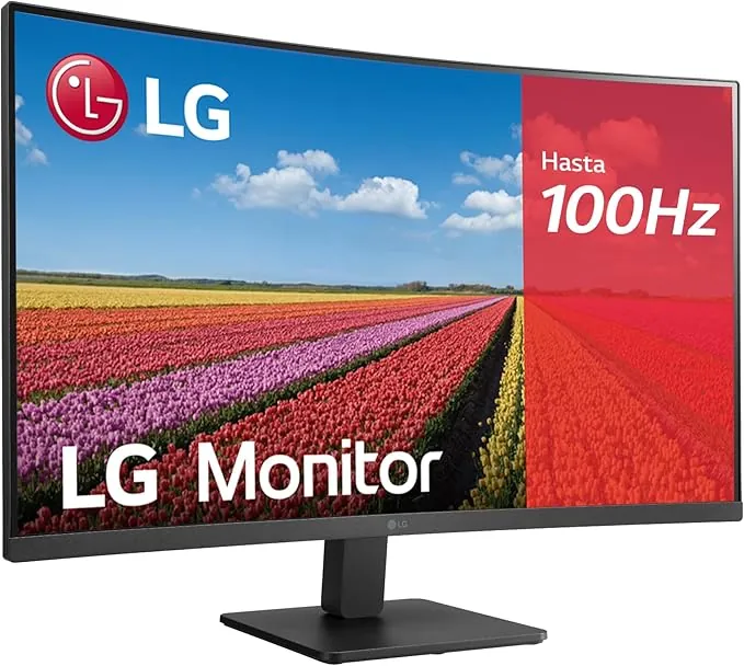 LG 32MR50C-B - Monitor Curvo 32", Panel VA FHD 1920x1080 16:9 1500R, 100 Hz, AMD FreeSync Premium, Super Resolution+, 2× HDMI, Clase E, Negro