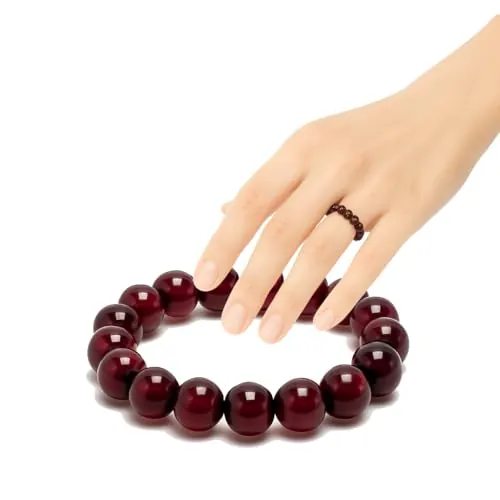 PURAJA Anillo de piedras preciosas piedra natural auténtica | Anillo elástico antiestrés | Anillo de perlas de 3 mm de minerales