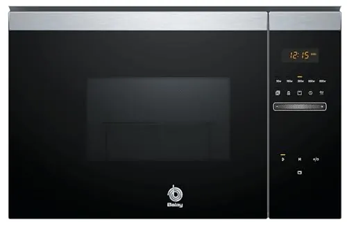 Balay - Microondas Integrable sin marco, 20 l, Grill, Limpieza Aqualisis, 8 Programas Automáticos, Control Deslizante, Cristal Negro, 3CG4172X2