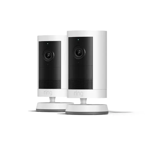 Ring | Nueva Cámara exterior Plus con batería (Outdoor Camera Plus) | Vídeo 2K de gran angular | Cámara inalámbrica con instalación por cuenta propia | 30 días de prueba gratuita del plan de Ring Home | 2 Cámaras