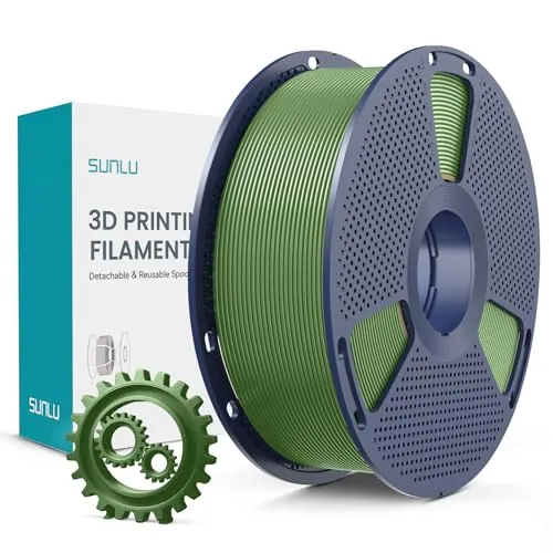SUNLU PLA+ Filament 1.75mm, Filamento PLA Plus, 1KG Verde Oliva | Mayor Durabilidad, Alta Resistencia, Envase al vacío