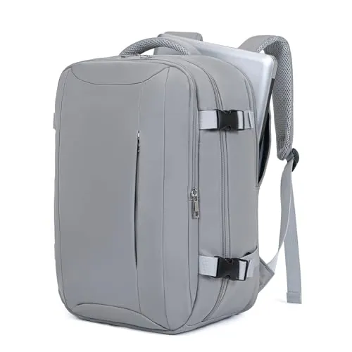 VMIKIV Mochila 40x30x20 para Ryanair Mochila Viaje Cabina Avion 40x20x25 con Multiples Compartimentos y Bolsillo Antirrobo Travel Backpack Hombre Mujer, Gris Oscuro 40x20x25cm
