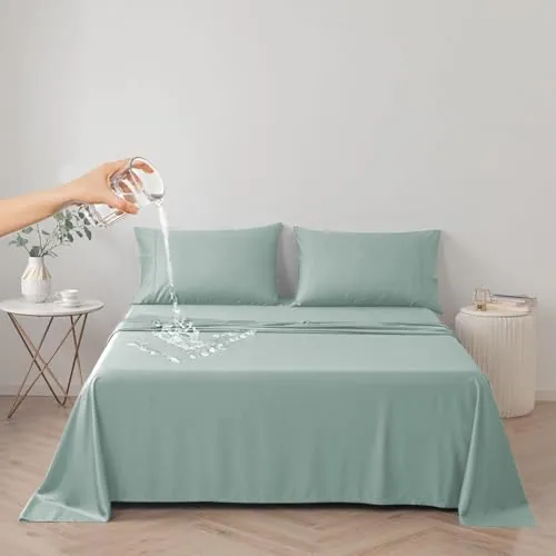 DUJUIKE Cubierta de Cama Impermeable, sábana Impermeable, Protector de colchón, Funda de sofá para Perro, Gato, niños (Cal King/King 230 * 250cm, Verde)
