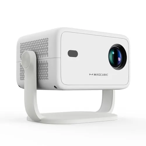 Magcubic Potatil Proyector 4K Soporte nativa 1080P, con 400 ANSI, Android 14 Mini Proyector rotación de 180°, WiFi 6 y Bluetooth 5.2, corrección Trapezoidal automática L018