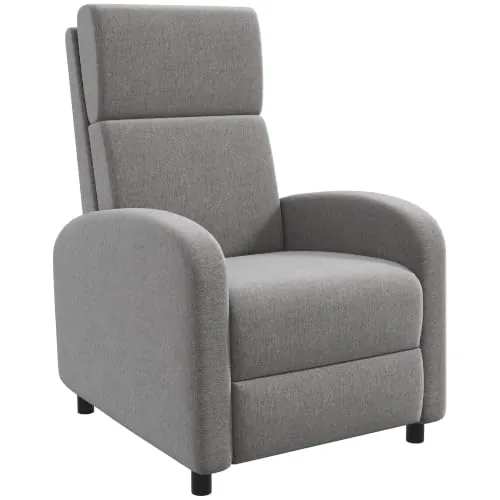 HOMCOM Sillón Relax Reclinable Manual con Reposapiés 120 kg Gris