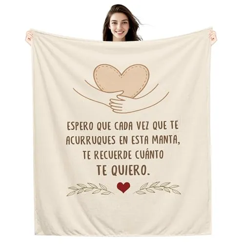 Amorea Espero Que Cada Vez Que te acurruques en Esta Manta te recuerde cuánto te Quiero Dulce Regalo para él Ella Manta para Mamá Papá Hija Hermana Abuela Abuelo Tía Regalo de Cumpleaños Navidad (a)